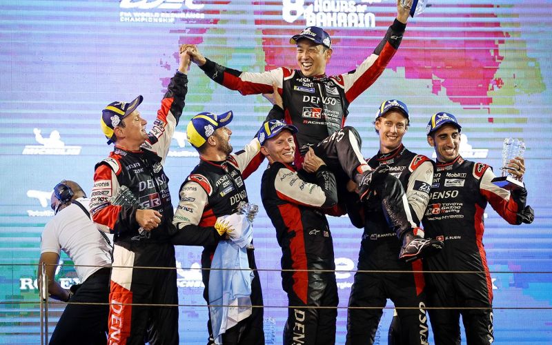 Celebrations for toyota gazoo racing in bahrain